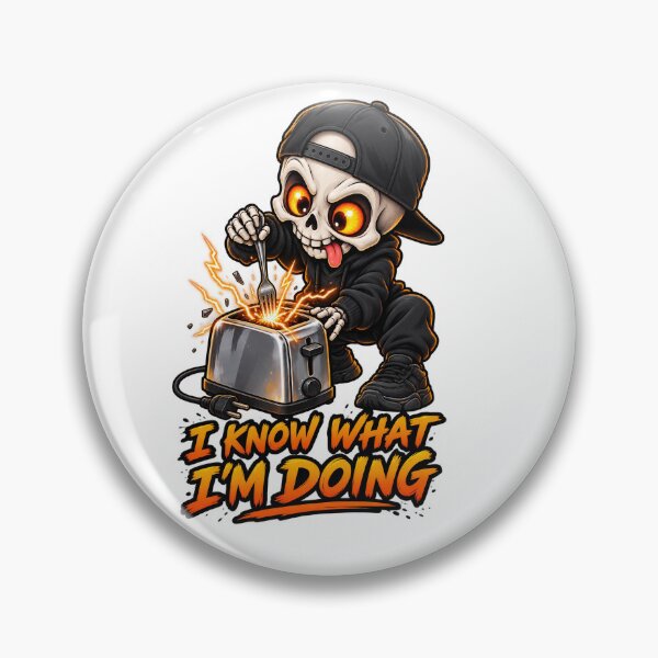 Item preview, I Know What I'm Doing - Funny Skull Fork In Toaster Design designed and sold by Passze.