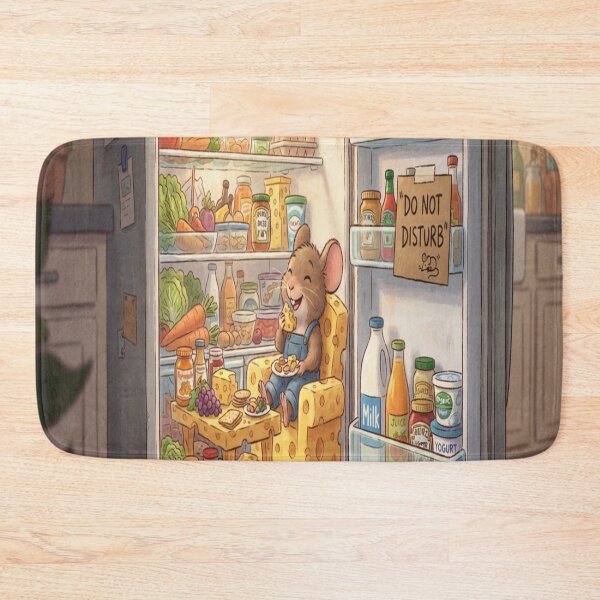 Item preview, Late Night Fridge Raider Cute Mouse Midnight Snack Parody designed and sold by AfresStudio.