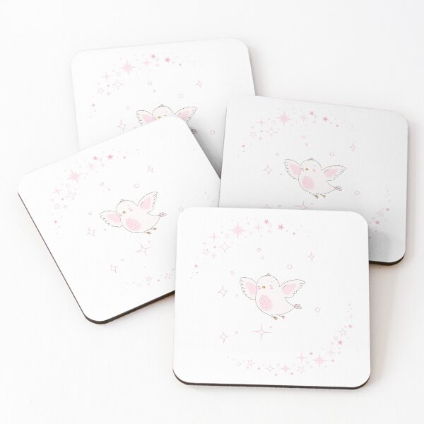 Item preview, Cute Kawaii Flying Bird Cartoon with Pink Magical Star Frame Graphic designed and sold by Rehnair.