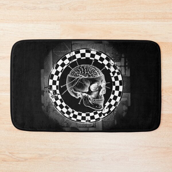 Item preview, Checkered Skull Pincushion With Exposed Brain designed and sold by weirdove.