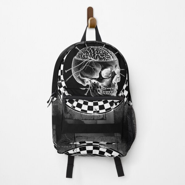 Item preview, Checkered Skull Pincushion With Exposed Brain designed and sold by weirdove.