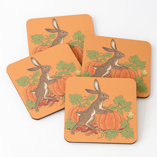Item preview, Hare in a pumpkin patch designed and sold by Maria-Henriques.