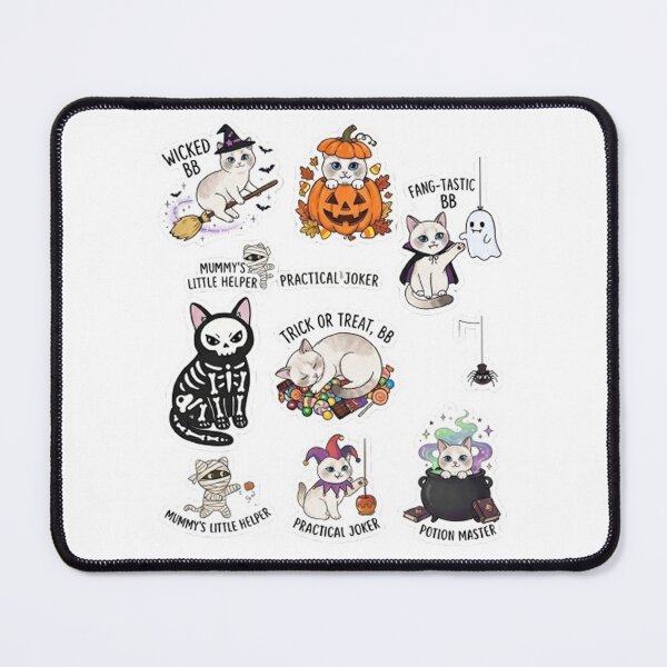 Item preview, Cute Halloween Cat BB Spooky Season Cute Stickers Sheet designed and sold by PetalsPaws.