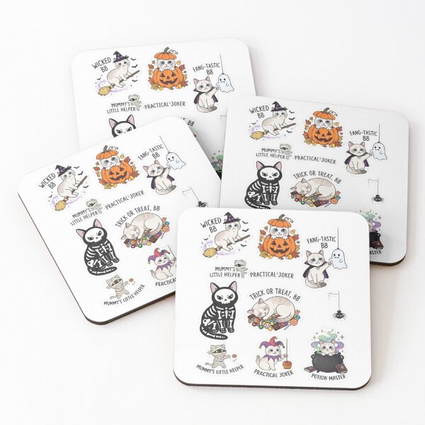 Item preview, Cute Halloween Cat BB Spooky Season Cute Stickers Sheet designed and sold by PetalsPaws.