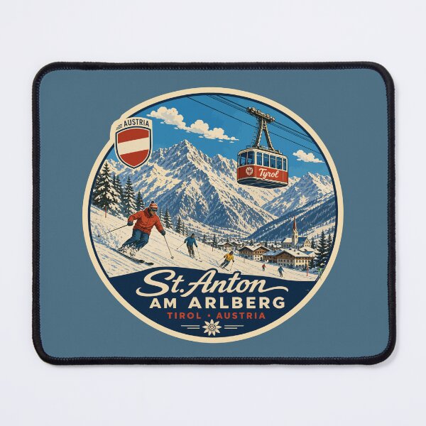 Item preview, St Anton am Arlberg, St. Anton Austria Tyrol Ski Sticker TShirt 04 designed and sold by OuterShellUK.