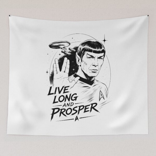 Item preview, Live Long and Prosper – Spock Vulcan Salute Retro Comic Art designed and sold by Kate1art.