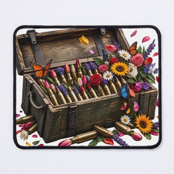 Item preview, Ammo Box Bullets Blooming Into Flowers - Peace Art designed and sold by Passze.