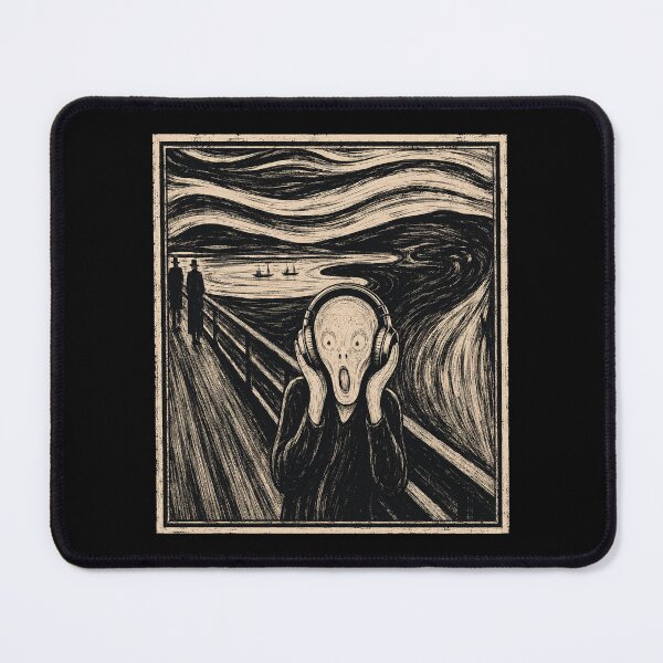 Item preview, The Scream Heavy Metal Music Headphones Funny Art Parody designed and sold by Kladhadredo.