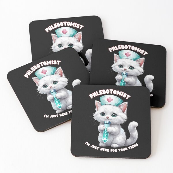 Item preview, Cute Phlebotomist Cat Watercolor Medical Humor Art designed and sold by mimikaka.