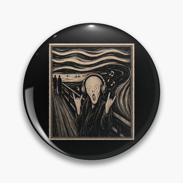 Item preview, The Scream Heavy Metal Music Headphones Funny Art Parody designed and sold by Kladhadredo.