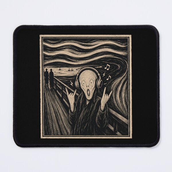 Item preview, The Scream Heavy Metal Music Headphones Funny Art Parody designed and sold by Kladhadredo.
