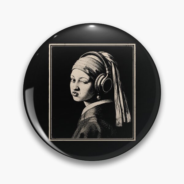 Item preview, Girl With a Pearl Earring Headphones Music Lover Art Parody designed and sold by Kladhadredo.