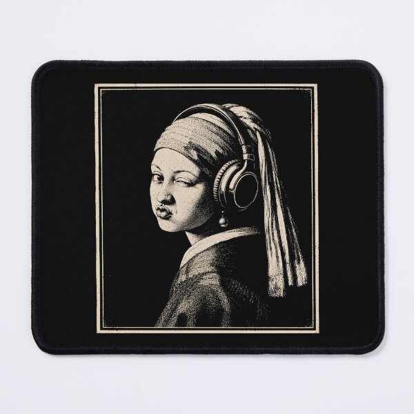 Item preview, Girl With a Pearl Earring Headphones Music Lover Art Parody designed and sold by Kladhadredo.