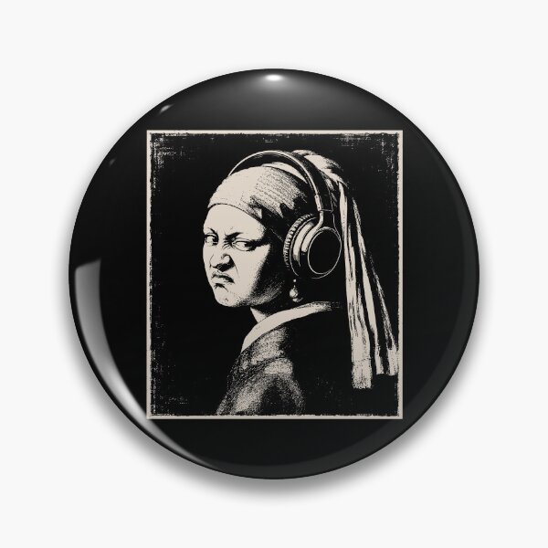 Item preview, Girl With a Pearl Earring Headphones Music Lover Art Parody designed and sold by Kladhadredo.