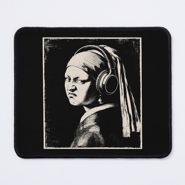 Item preview, Girl With a Pearl Earring Headphones Music Lover Art Parody designed and sold by Kladhadredo.