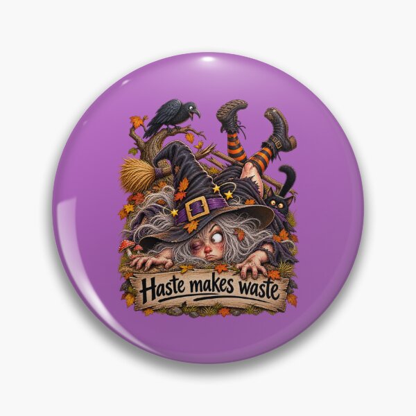 Item preview, Haste Makes Waste – Witch Landing Gone Wrong designed and sold by Alpine-Ink.