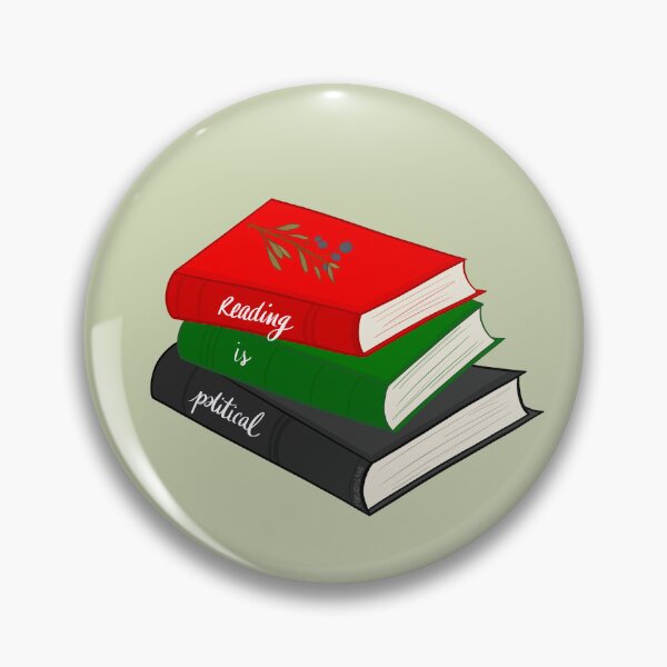 Item preview, reading is political book stack design illustration designed and sold by forcedtoland.