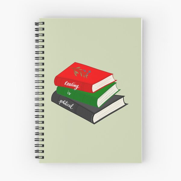 Item preview, reading is political book stack design illustration designed and sold by forcedtoland.