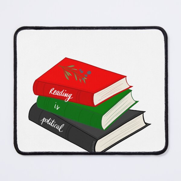 Item preview, reading is political book stack design illustration designed and sold by forcedtoland.
