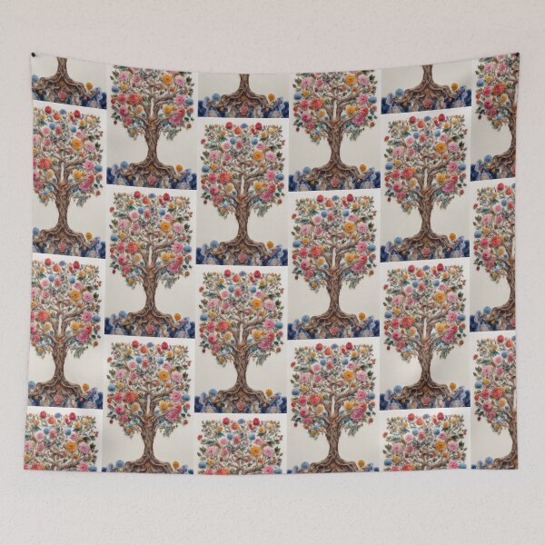 Item preview, Flower Tree of Life Botanical Fantasy Art designed and sold by pinkal.