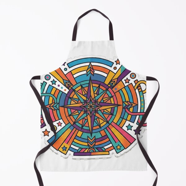 Item preview, Compass Star Mandala Sticker | Colorful Nautical Sticker | Vibrant Vinyl Decal designed and sold by RoyArt0.
