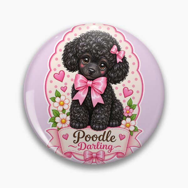Item preview, Poodle Darling – Cute Black Poodle Coquette Dog designed and sold by AnyMar2023.