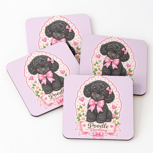 Item preview, Poodle Darling – Cute Black Poodle Coquette Dog designed and sold by AnyMar2023.