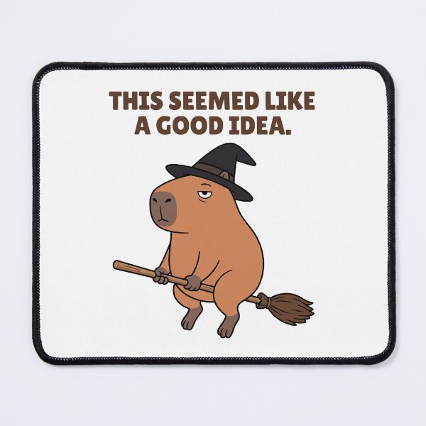 Item preview, Sarcastic Halloween Witch Capybara on Broom designed and sold by Sir Capy B.