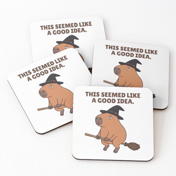 Item preview, Sarcastic Halloween Witch Capybara on Broom designed and sold by Sir Capy B.