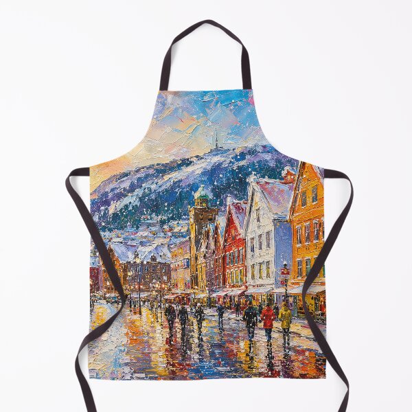 Item preview, Bergen painting, Norway – a winter day in this beautiful Scandinavian place. designed and sold by GalleryKauffeld.