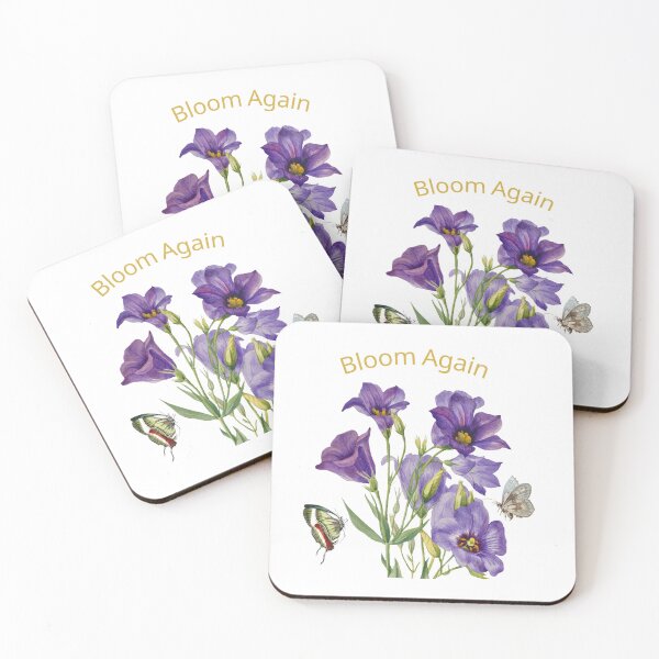 Item preview, Bloom Again – Purple Floral & Butterfly Botanical Art designed and sold by KittenAndCo.