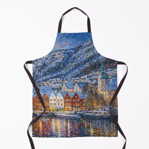 Item preview, Winter in Bergen painting, Norway – A Beautiful place in Scandinavia. designed and sold by GalleryKauffeld.