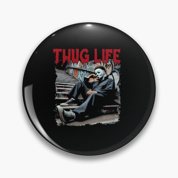 Item preview, Michael sitting on stairs with the text "THUG LIFE" designed and sold by Nightingale47.