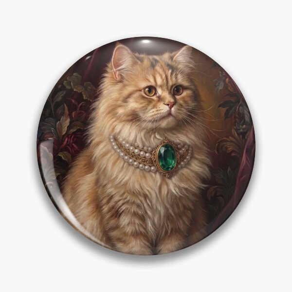 Item preview, Royal Fluffy Cat Emerald Necklace designed and sold by Real Beast Art.