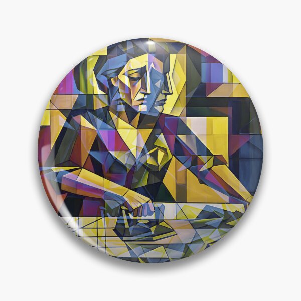 Item preview, Cubist Sad Woman Ironing Canvas Print | Expressionist Domestic Life Wall Art | Geometric Figurative Fine Art Poster | Modernist Abstract Portrait designed and sold by SergioMiklos.