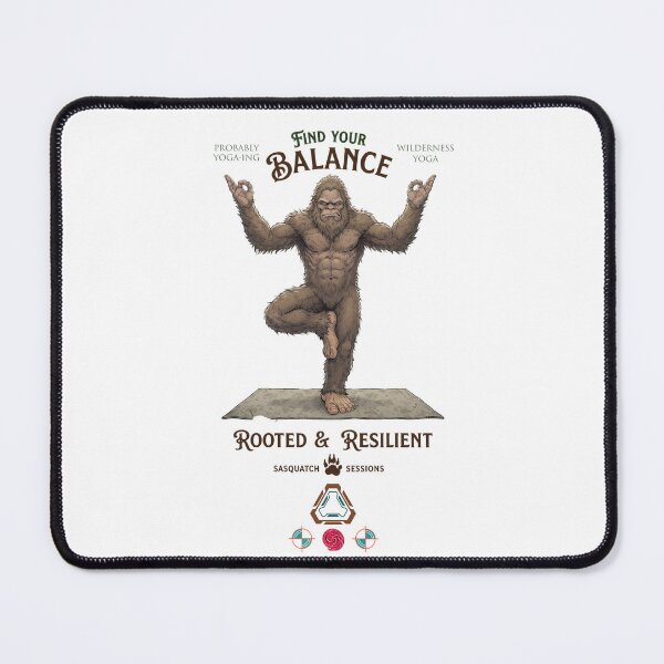 Item preview, The Meditating Sasquatch: Bigfoot in Tree Yoga Pose designed and sold by Whimsy Trail Co.