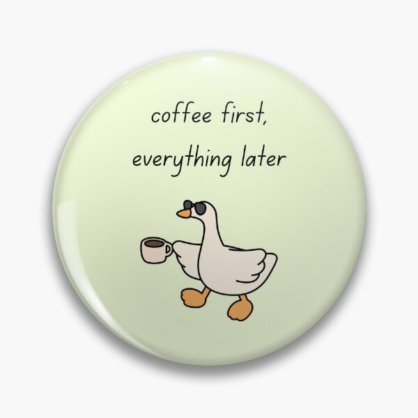 Item preview, Cute Goose With Coffee Funny Coffee Lover Illustration designed and sold by My Gluten Free Life UK.