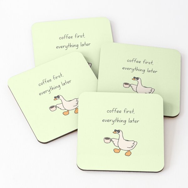 Item preview, Cute Goose With Coffee Funny Coffee Lover Illustration designed and sold by My Gluten Free Life UK.