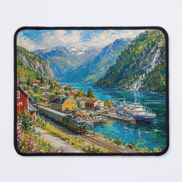 Item preview, Flåm, Norway – a painting of a summer day in this beautiful Scandinavian place. designed and sold by GalleryKauffeld.