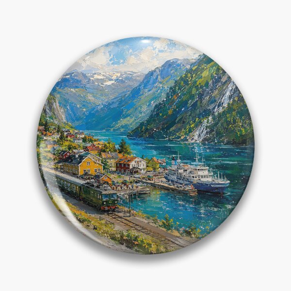 Item preview, Flåm, Norway – a painting of a summer day in this beautiful Scandinavian place. designed and sold by GalleryKauffeld.