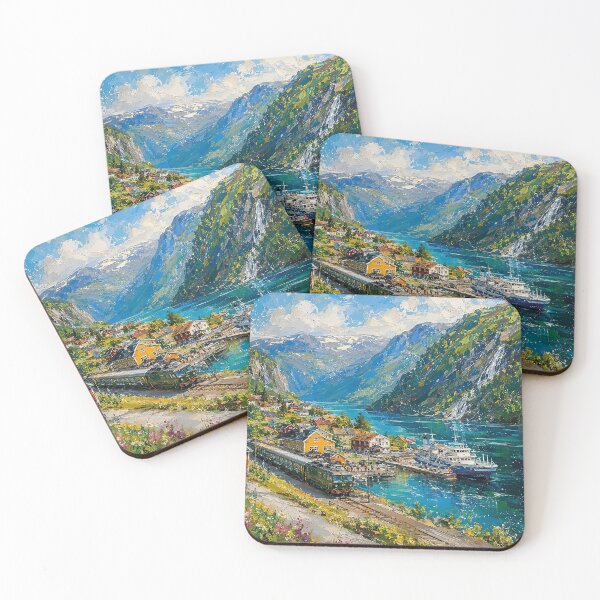 Item preview, Flåm, Norway – a painting of a summer day in this beautiful Scandinavian place. designed and sold by GalleryKauffeld.