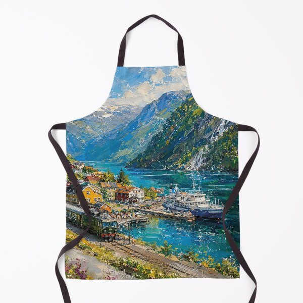 Item preview, Flåm, Norway – a painting of a summer day in this beautiful Scandinavian place. designed and sold by GalleryKauffeld.