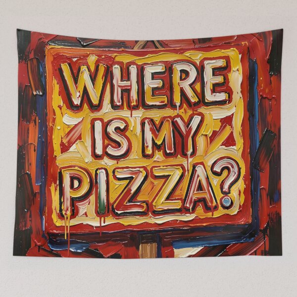 Item preview, Where Is My Pizza? Funny Food Art designed and sold by Serene Strokes Art.