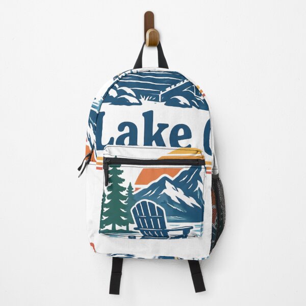 Item preview, Lake Ontario Since 1615, Vintage Great Lakes Sunset, Lake Life Canoe & Mountain designed and sold by CatiaStudioArt.