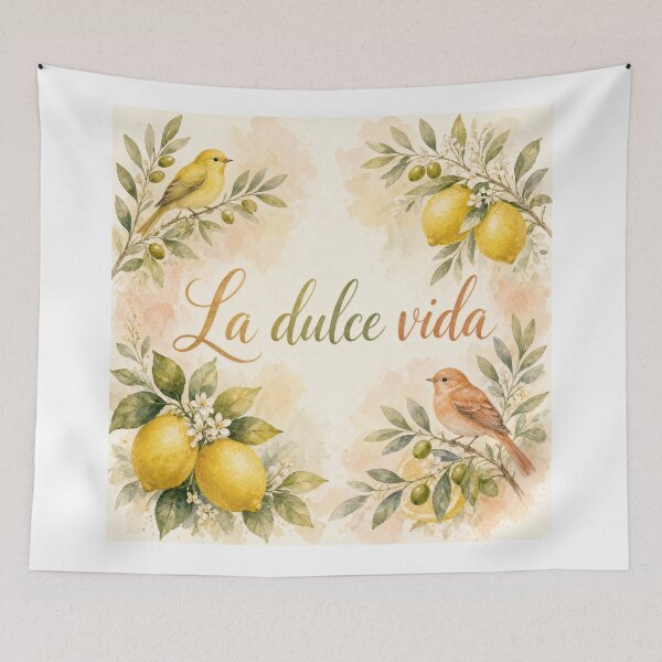 Item preview, La Dulce Vida Watercolor Lemons & Birds Botanical Design designed and sold by HappyOops.