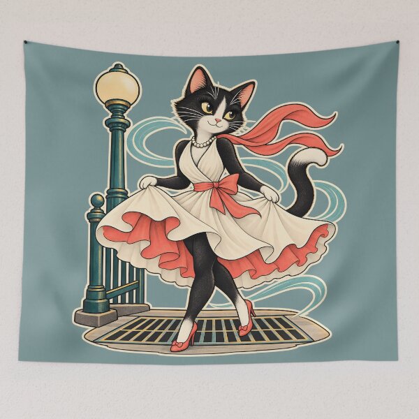 Item preview, Vintage Glamour Tuxedo Cat designed and sold by radiogalaxy.