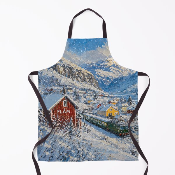 Item preview, Winter in Flåm painting, Norway – A Beautiful place in Scandinavia. designed and sold by GalleryKauffeld.