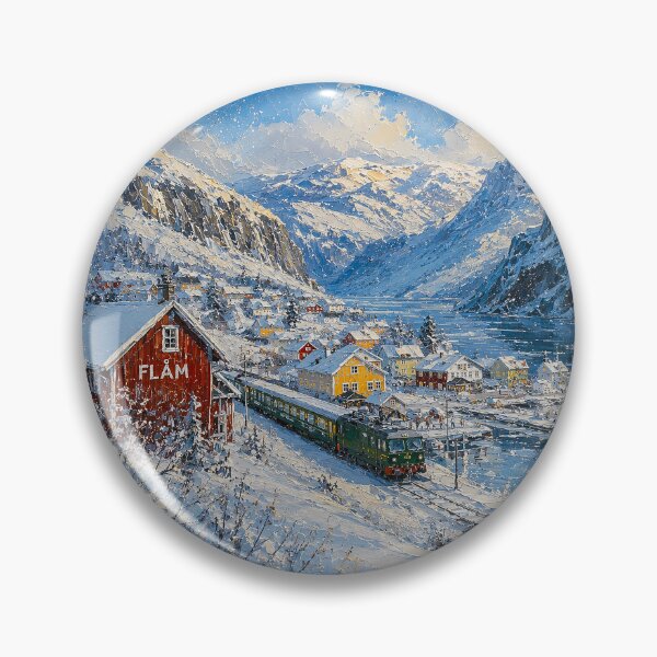 Item preview, Winter in Flåm painting, Norway – A Beautiful place in Scandinavia. designed and sold by GalleryKauffeld.