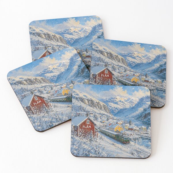 Item preview, Winter in Flåm painting, Norway – A Beautiful place in Scandinavia. designed and sold by GalleryKauffeld.