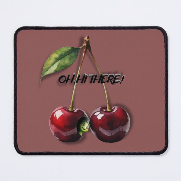 Item preview, Cute Cherry Worm Oh Hi There Cartoon Fruit designed and sold by mimikaka.